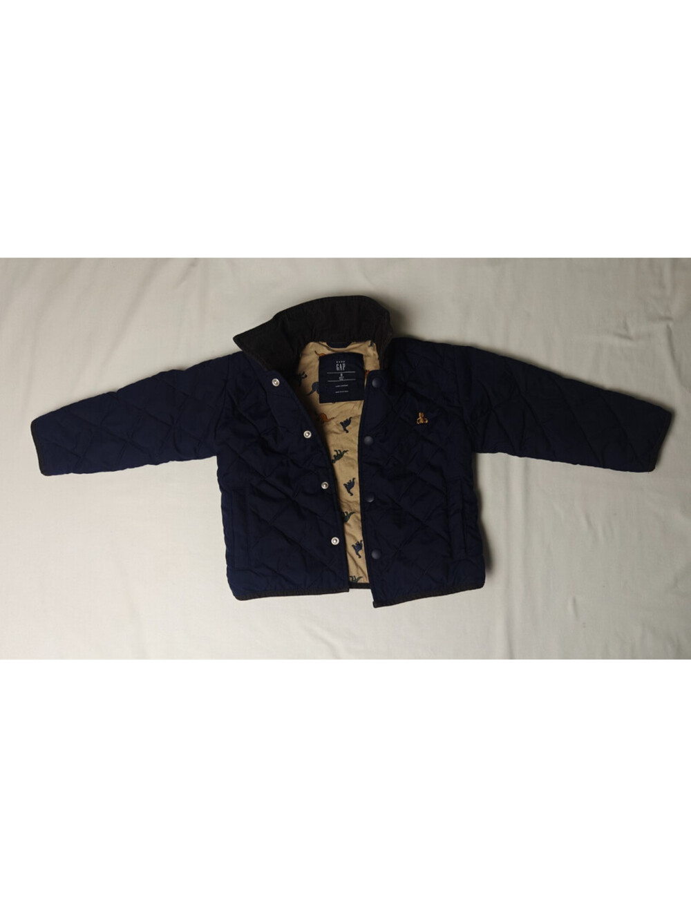 Gap toddler jacket is designed for 3-year Infant Navy Corduroy Collar Western - Picture 2 of 7